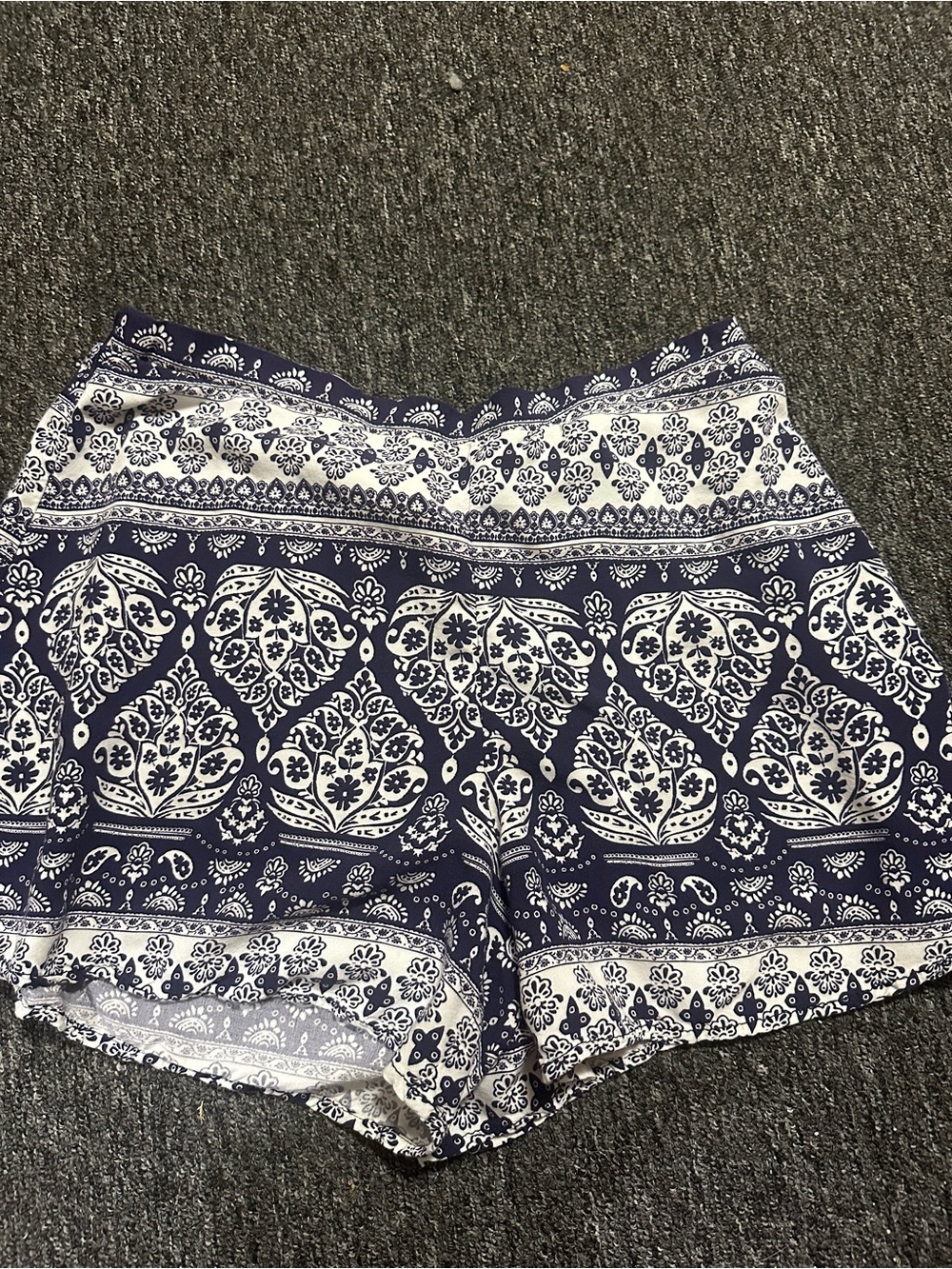 Mudd Navy and White Printed Women Shorts